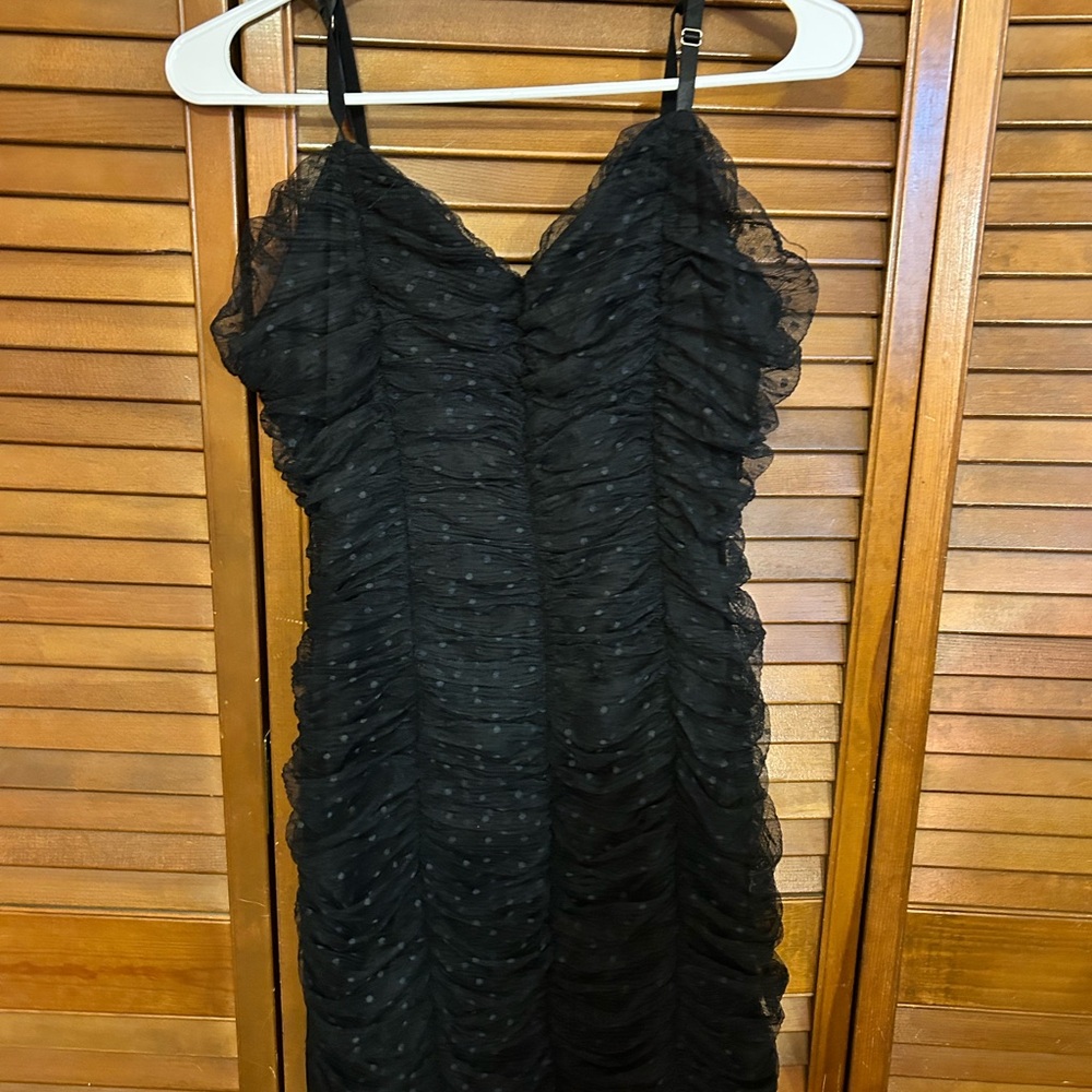 Haute Monde Black Strapless Ruched Dress
